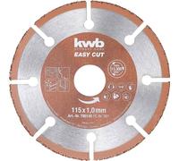 kwb Easy-Cut universel disque à tronçonner en métal dur 115 mm x 1,0 mm, disque flexible pour divers matériaux, alésage 22,23 mm, 115mm