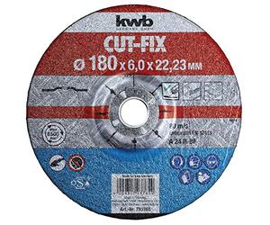 kwb Ebauche coupe-Fix 793 765 (180 x 22, coudée, d'épaisseur 6,0 mm, pour le métal et l'acier, pour meuleuses d'angle)