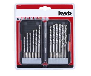 KWB Einhell 49108840 Jeu de 12 forets HM TCT 1/4" E6.3 pour maçonnerie en béton