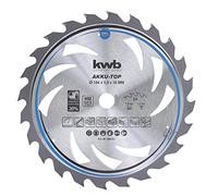 kwb Energy-Saving Lame de scie circulaire Easy Cut, Ø 184 x 16 mm coupe fine avec denture alternée spéciale 24 dents Z24, AKKU-TOP coupe fine, 184 x 16