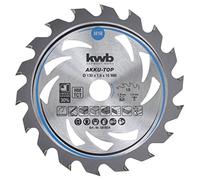 kwb Energy-Saving Lame de scie circulaire Easy Cut, Ø 130 x 16 mm coupe fine avec denture spéciale alternée 18 dents Z18, AKKU-TOP coupe fine, 130 x 16