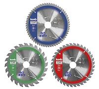 kwb ensemble de lame de scie circulaire 210 x 30/20 / 16 mm pour scies circulaires à main ou scies de table circulaires pour panneaux et matériaux de construction en bois
