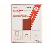 kwb Feuille de papier abrasif Flint 230x280 mm en sable de quartz de grain 80, bon encollage et support papier robuste pour le ponçage grossier du bois et de la peinture