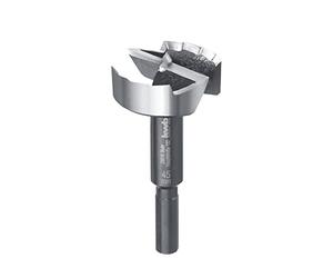 kwb Foret à pointe de centrage SPEED bois ø 45 mm en acier spécial trempé avec affûtage ondulé précis, pointe de centrage, tranchants parfaitement affûtés et trempés et surface polie