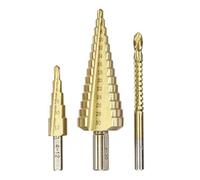 kwb Foret étagé, jeu de 3 pièces avec foret à fraiser, 1 x 4-12 mm et 4-30 mm, surface nitrurée au titane