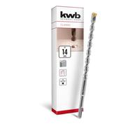 kwb Foret SDS Plus, foret marteau SDS Plus (Ø 14 mm x 260 mm, avec tranchant en métal dur 4X extrêmement rapide, pour béton armé, pierre & maçonnerie)