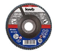 kwb grain abrasif 40 Cut-Fix 795 724 (meule à lamelles, plaque à lamelles abrasives, 125 x 22, pour le métal et l'acier, pour meuleuses d'angle)