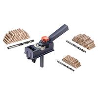 kwb Guide pour chevilles, set complet comprenant une mèche à bois CV et des chevilles à bois, aide au perçage universelle pour les perçages droits de Ø 3 3.3, 4 4.2, 5 6 6.8, 8 10 12 mm