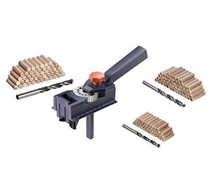 kwb Guide pour chevilles, set complet comprenant une mèche à bois CV et des chevilles à bois, aide au perçage universelle pour les perçages droits de Ø 3 3.3, 4 4.2, 5 6 6.8, 8 10 12 mm