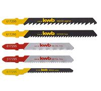 KWB Lames de scie sauteuse 617295 – Jeu 5 pcs HSS/HCS pour bois et métal, tige en T S-20