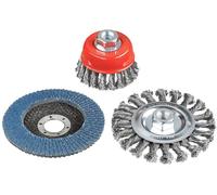 KWB Jeu de brosses métalliques pour meuleuse d'angle, fixation M14, disque K-80 115 mm (3 pièces)