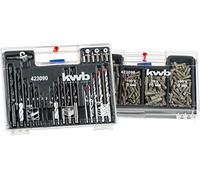 kwb Kit de 300 embouts, chevilles, forets, coffret avec embouts, forets à bois, forets à métal & forets à pierre - différentes chevilles universelles de 5 à 10 mm