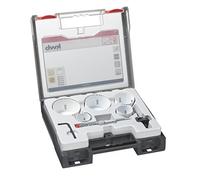 kwb Kit professionnel de scies cloches bi-métal n° 2 pour électriciens - 7 pièces, HSS-CO, denture Vario, 8% cobalt, détecteur de tension inclus.