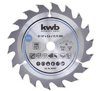 kwb Lame de scie circulaire 127 x 12,75 mm, coupe rapide, lame de scie adaptée au bois tendre et dur, aux panneaux lattés et aux panneaux d'agglomérés