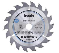 kwb lame de scie circulaire 130 x 16 mm, coupe rapide, lame de scie adaptée au bois tendre et dur, aux panneaux lattés et aux panneaux d'agglomérés