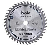 kwb lame de scie circulaire 140 x 12,75 mm, coupe très fine, lame de scie adaptée aux plans de travail, au bois et aux panneaux revêtus