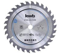 kwb Lame de scie circulaire 190 x 16 mm - Coupe rapide pour bois tendre et dur, panneaux lattés et panneaux d'agglomérés - Dents en carbure pour des coupes précises et nettes