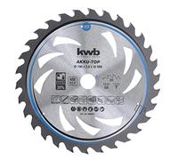 kwb Lame de scie circulaire 190 x 20 mm, facile à manier, spécialement pour les machines sans fil, lame de scie adaptée aux bois tendres et durs, aux panneaux lattés et aux panneaux d'agglomérés