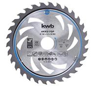 kwb Lame de scie circulaire 190 x 30 mm, facile à manier, spécialement pour les machines sans fil, lame de scie adaptée aux bois tendres et durs, aux panneaux lattés et aux panneaux d'agglomérés