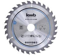 kwb Lame de scie circulaire 210 x 30 mm - Coupe rapide, convient pour le bois tendre et dur, les panneaux lattés et les panneaux d'agglomérés