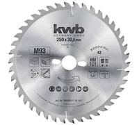 kwb lame de scie circulaire 250 x 30 mm, coupe rapide, qualité moyenne, lame de scie adaptée au bois tendre et dur, aux panneaux lattés et aux panneaux d'agglomérés