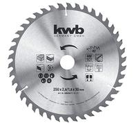 kwb Lame de scie circulaire de chantier 250 x 30 lame de scie pour scies circulaires de table, denture alternée pour coupes moyennes, dents Z-42, 250 x 30 mm