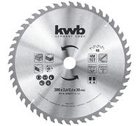 kwb Lame de scie circulaire de chantier 300 x 30, Lame de scie pour scies circulaires de table, Denture alternée pour coupes moyennes, Z-48 dents, 300 x 30 mm