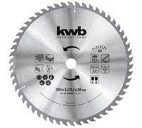 kwb Lame de scie circulaire de chantier 350 x 30, Lame de scie pour scies circulaires de table, Denture alternée pour coupes moyennes, Z-54 dents, 350 x 30 mm