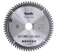 kwb Lame de scie circulaire pour menuisier, bois/bois dur, 210 x 30 mm coupes, nombre élevé, 64 dents Z-64, Lame de scie de précision fine, 210 x 30