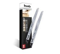 kwb Lame de scie sabre en acier HCS pour le travail du bois, trempée et rectifiée avec précision, jusqu'à 190 mm d'épaisseur de matériau, coupe extra grossière, tige 1/2'' universelle