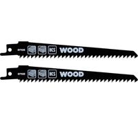 kwb Lame Scie Sabre Bois Courbe 152 mm 2 pcs (153 mm, 130 mm, 4 mm, 6 TPI, 18,5 mm, HCS, emmanchement 1/2")