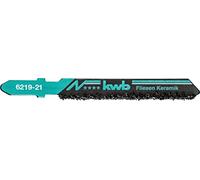 kwb Lames de scie sauteuse pour carrelage et céramique en acier HCS flexible, laquées noir, à concrétion carbure, avec queue à une came (queue en T), coupe grossière