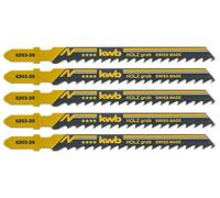 kwb Lames de scie sauteuse pour le bois en acier HCS flexible avec tige à une came (tige en T),denture en plongée,transport optimal de la sciure,tranchant durable,surface polie,pour les coupes fines