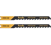 kwb Lames de scie sauteuse pour le bois en acier HCS flexible avec tige universelle (tige en U), denture spéciale à piquer, tranchant de longue durée, laquées noir, coupe rapide