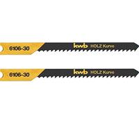 kwb Lames de scie sauteuse pour le bois en acier HCS flexible avec tige universelle (tige en U), denture spéciale à piquer, tranchant de longue durée, laquées noir, coupe rapide