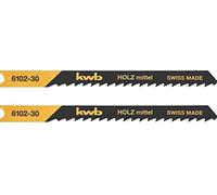 kwb Lames de scie sauteuse pour le bois en acier HCS flexible avec tige universelle (tige en U), denture spéciale à piquer, tranchant de longue durée, laquées noir, coupe rapide