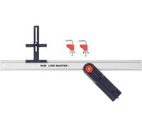 kwb LINE-MASTER Règle de précision 800 mm, set d'avantages avec rail de guidage, guide de sciage, butée angulaire et 2 serre-joints, pour les travaux de bois, de bricolage et de métal