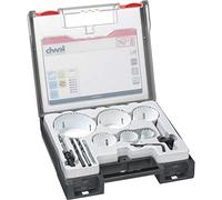 KWB Lot de 8 scies cloches denture Vario avec forêt à bois de 6 mm et forêt à verre
