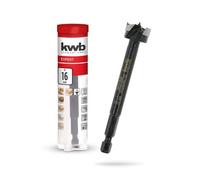 kwb Mèche à bois, Ø 16 mm, mèche à cloche (pour le bois, tête de perçage forgée, affûtage spécial, trous de perçage rapides et sans éclats, pointe de centrage affûtée sur 4 côtés)