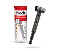 kwb Mèche à bois, Ø 25 mm, mèche à cloche (pour le bois, tête de perçage forgée, affûtage spécial, trous de perçage rapides et sans éclats, pointe de centrage affûtée sur 4 côtés, longue durée de vie)