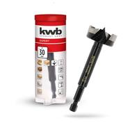 kwb Mèche à bois, Ø 30 mm, mèche à cloche (pour le bois, tête de perçage forgée, affûtage spécial, trous de perçage rapides et sans éclats, pointe de centrage affûtée sur 4 côtés, longue durée de vie)