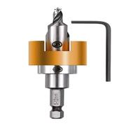 KWB Mèche pour bois dur Ø 5 mm HSS-M2, fraise à lamer, butée réglable, queue six pans 1/4"