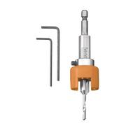 kwb Mèche pour bois dur Ø 4 mm en HSS-M2 avec fraise à lamer, butée de profondeur réglable et queue hexagonale 1/4"