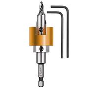 kwb Mèche pour bois dur Ø 6 mm en HSS-M2 avec fraise à lamer, butée de profondeur réglable et queue six pans 1/4"