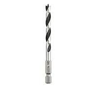 kwb Mèches à bois Ø 4 mm avec tige hexagonale 1/4" et spirales polies pour des perçages précis