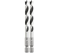 kwb Mèches à bois Ø 6 mm avec queue six pans 1/4" et spirales polies pour des perçages précis (Lot de 2)
