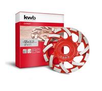 kwb Meule diamantée, plateau de ponçage diamanté (avec segmentation alternée, Ø 125 mm, pour meuleuse d'angle, idéal pour le béton, le crépi, la chape et la colle à carrelage)