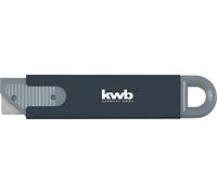 kwb Mini couteau de sécurité en format de poche, extra-tranchant, cutter avec rétraction automatique de la lame, lame utilisable des 4 côtés, noir