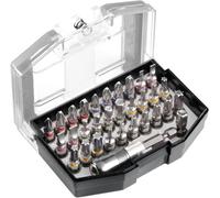 kwb Most Wanted Bit-Box '32 pcs. embouts inclus, porte-embouts à changement rapide avec aimant dans boîte plastique solide avec clip ceinture