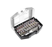kwb Most Wanted Bit-Box - 32 pièces y compris embouts, porte-embouts à changement rapide avec aimant dans une boîte plastique stable avec clip ceinture